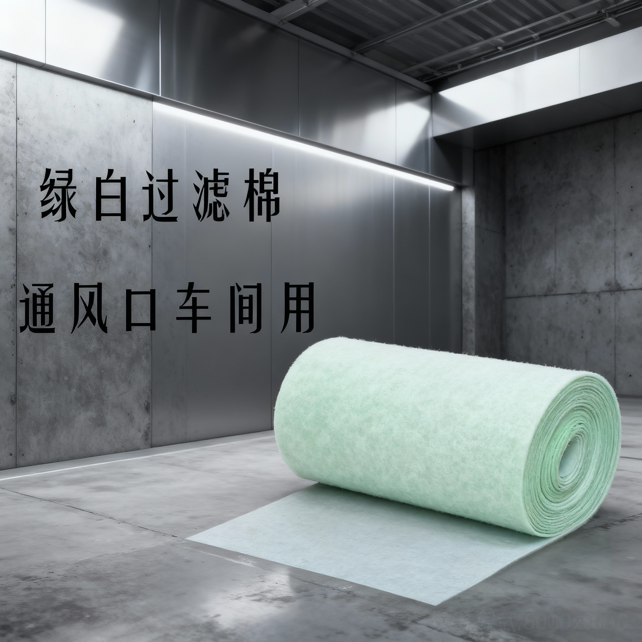 Green and white filter cotton 